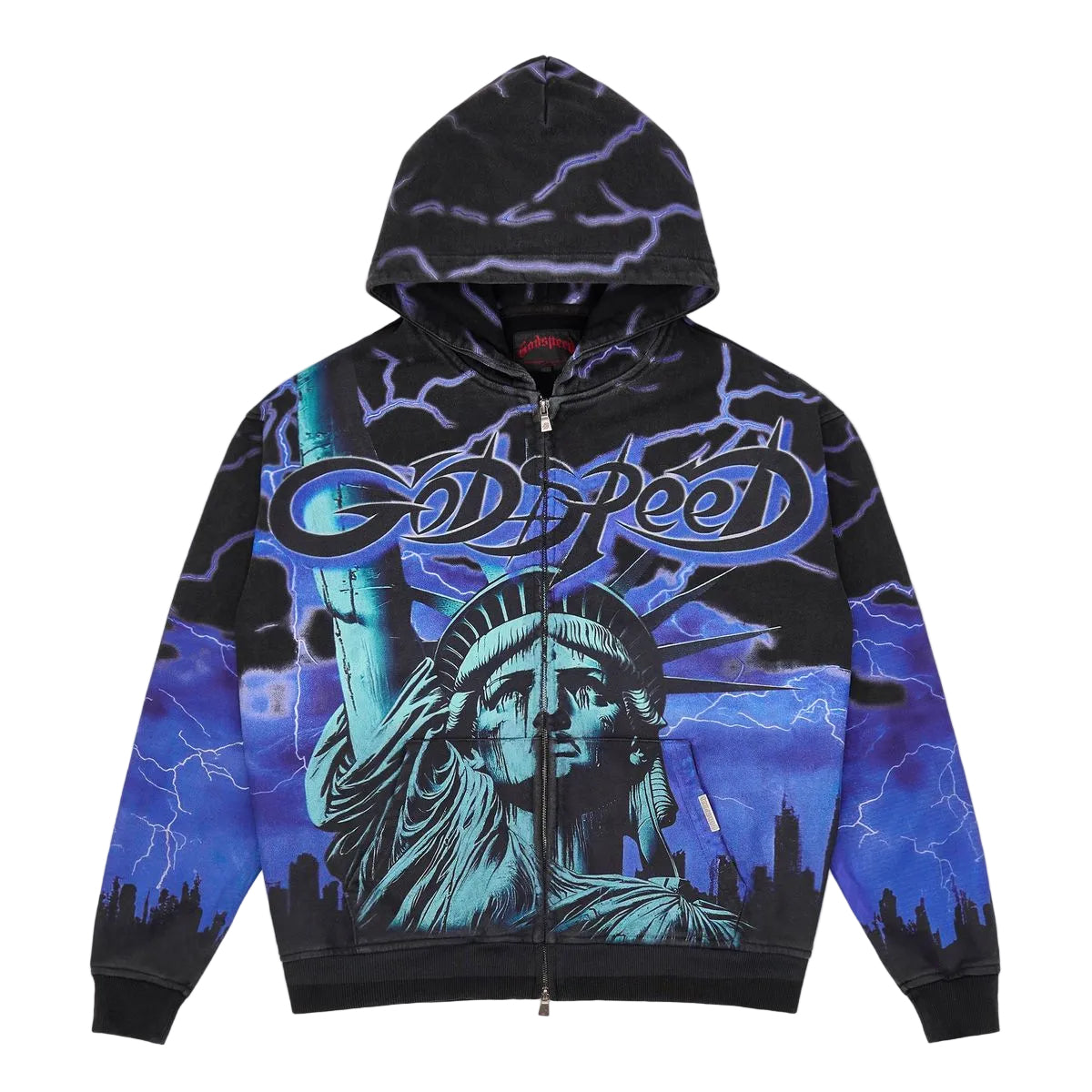 GODSPEED VOLTAGE ZIP HOODIE V2 ゴッドスピード Godspeed Voltage Zip Hoodie V2 (Blue) – Prized Wear