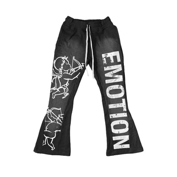 Mixed Emotion Cupid Flare Sweatpants (Black)