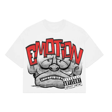 Mixed Emotion White Monster Cropped T-Shirt