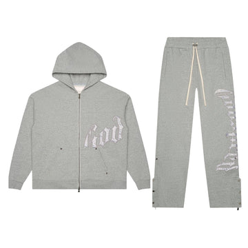 Godspeed OG Logo Sweatsuit V2 (Grey/Silver Satin)