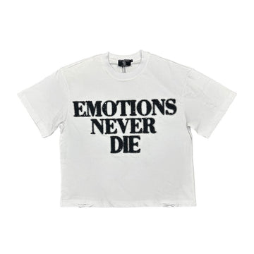 Mixed Emotion White End Rhinestone T-Shirt