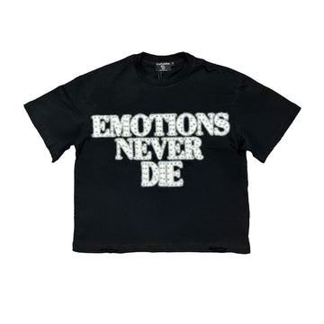 Mixed Emotion Black End Rhinestone T-Shirt