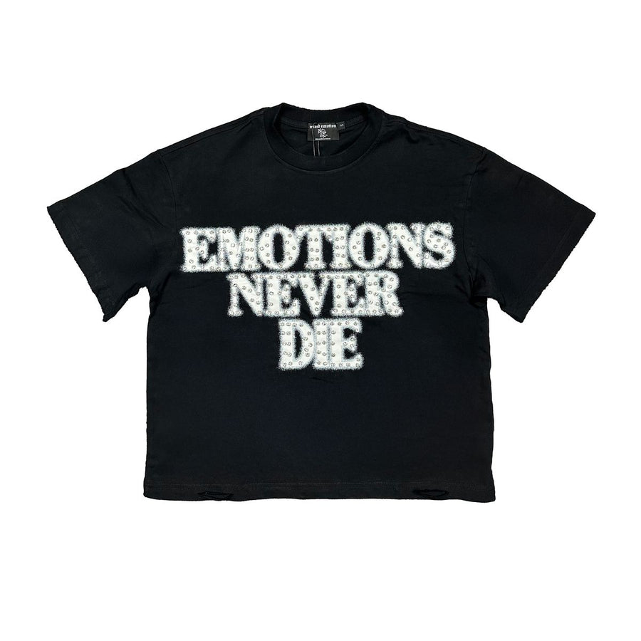 Mixed Emotion Black End Rhinestone T-Shirt