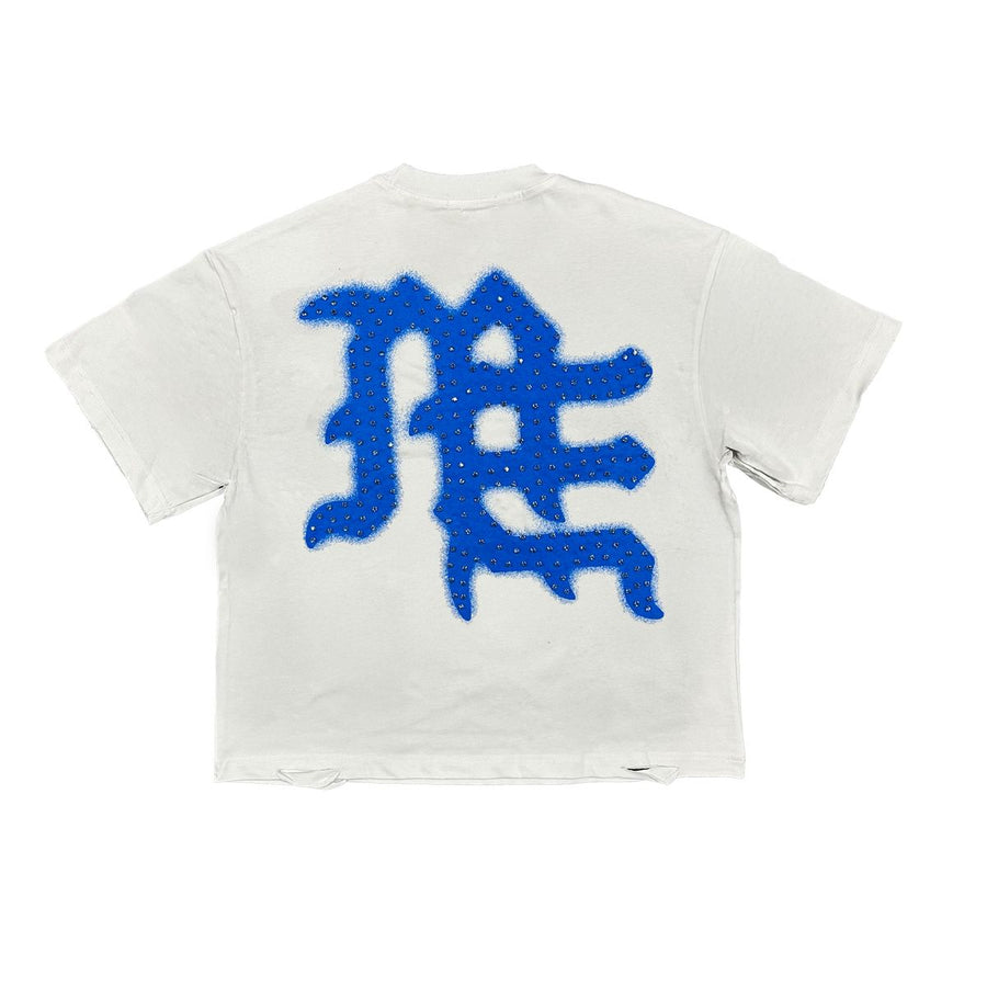Mixed Emotion Blue End Rhinestone T-Shirt
