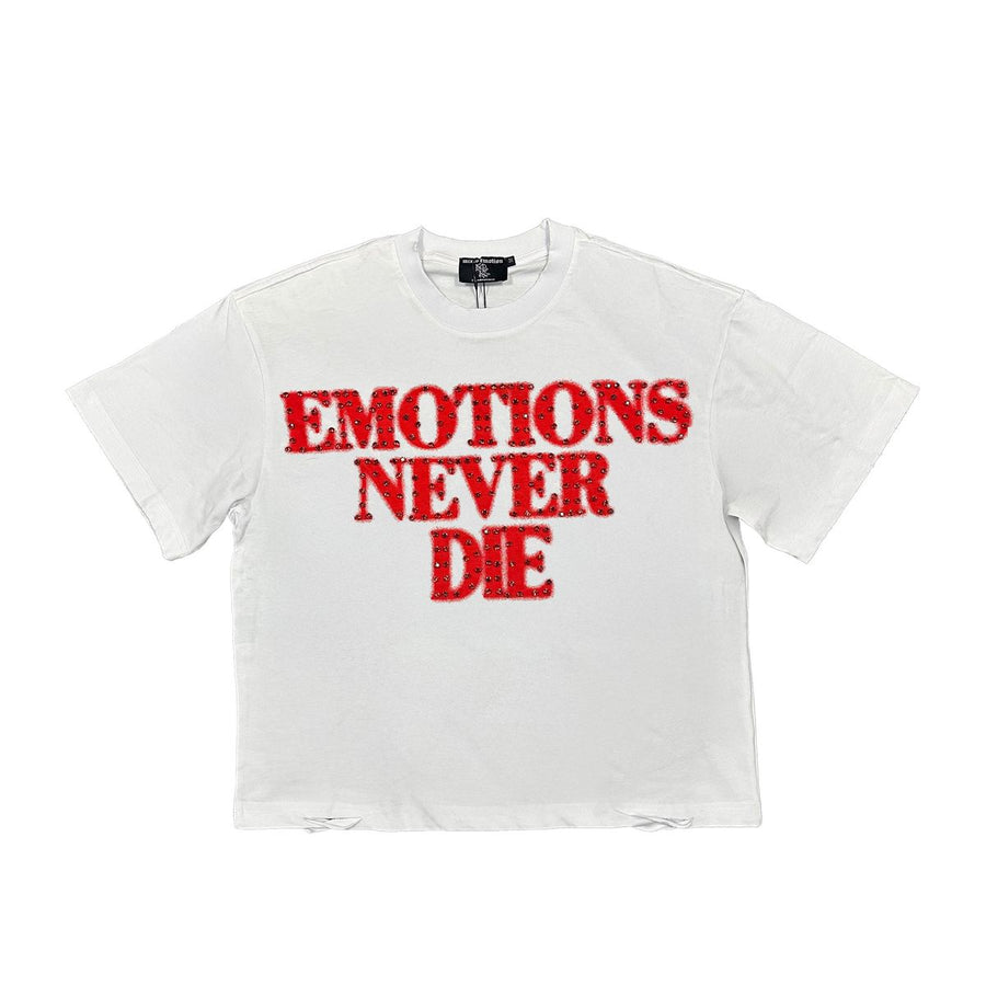 Mixed Emotion Red End Rhinestone T-Shirt