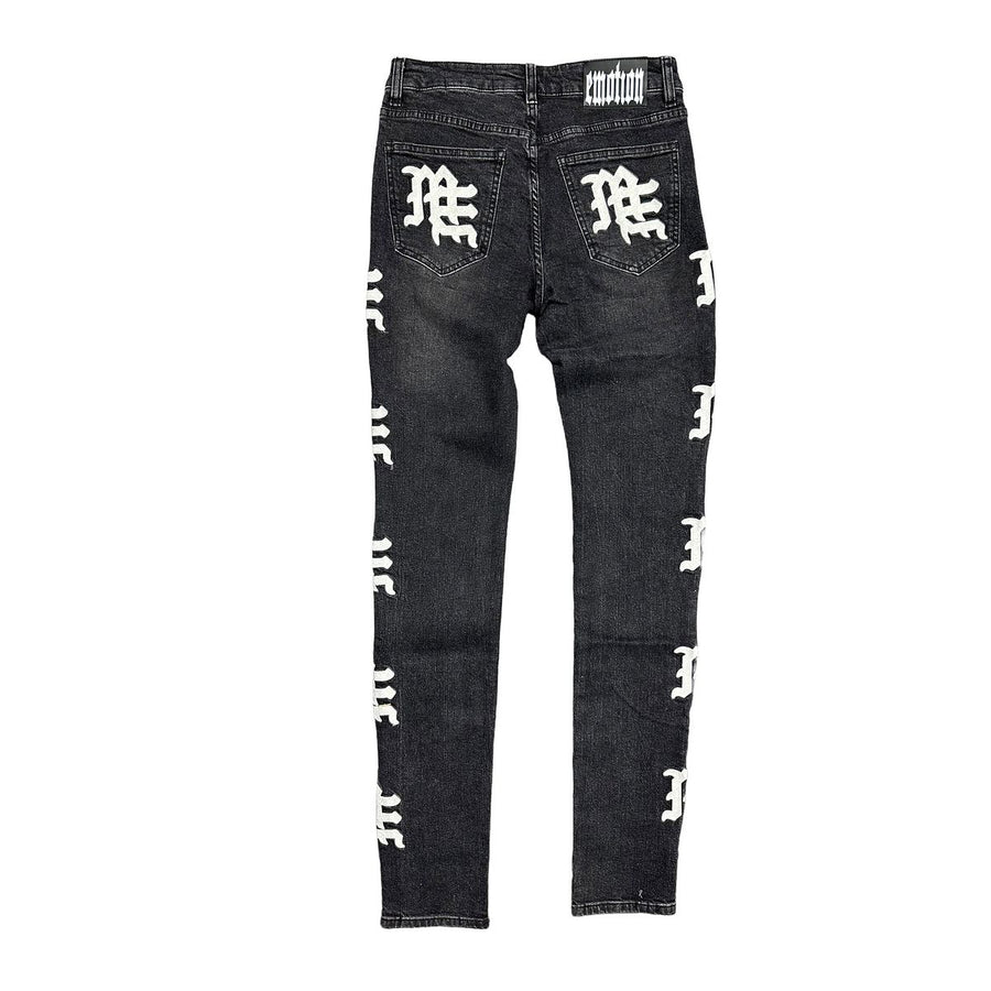 Mixed Emotion Monogram Denim (Black Wash)
