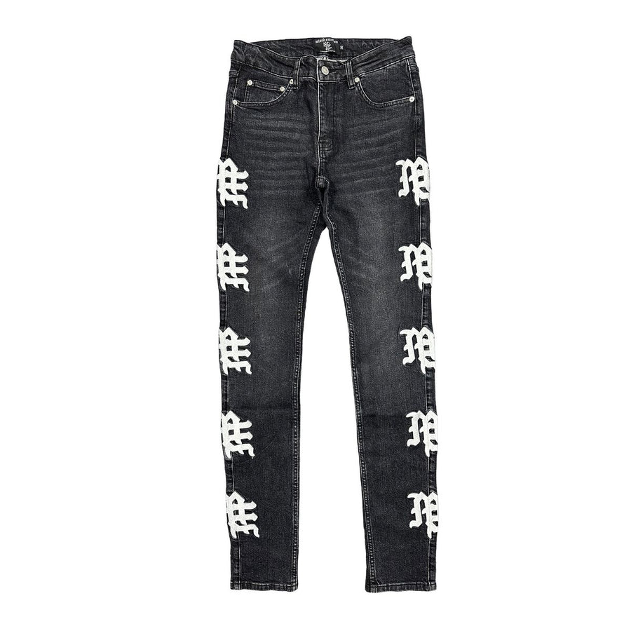 Mixed Emotion Monogram Denim (Black Wash)
