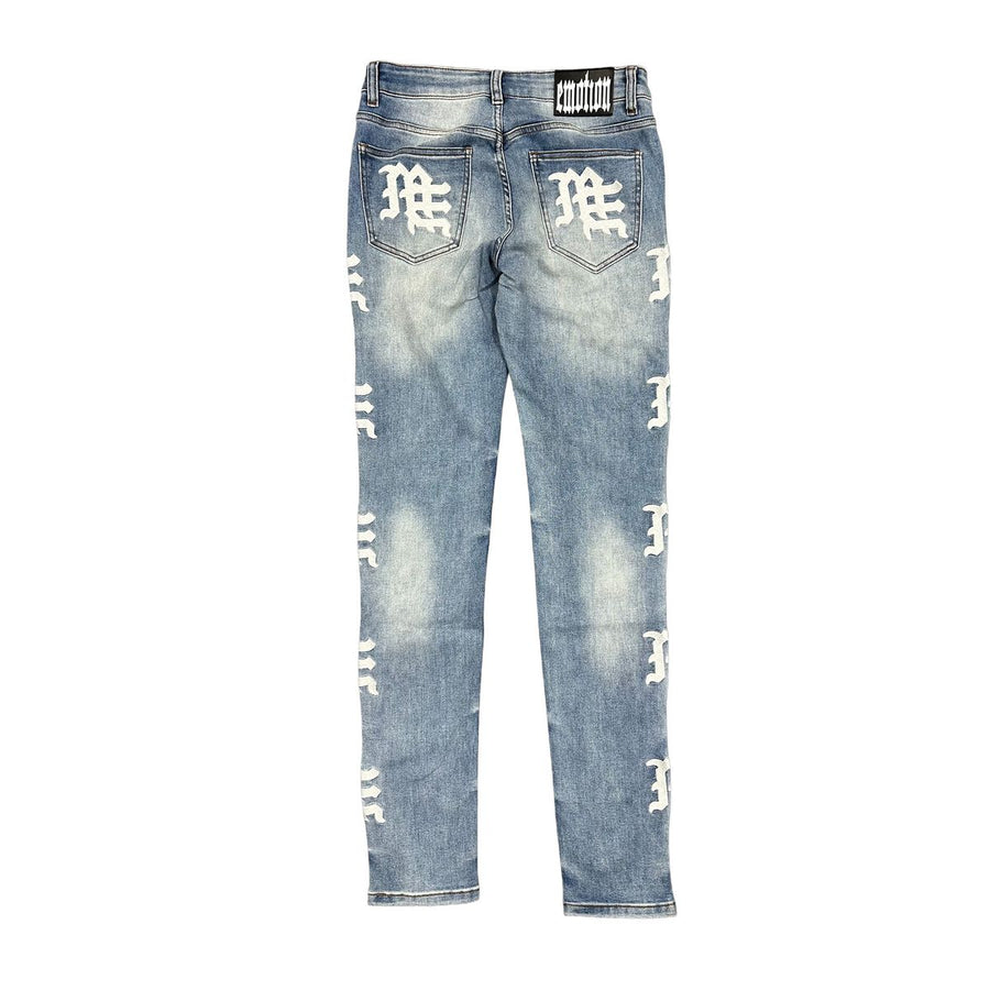 Mixed Emotion Monogram Denim (Blue Wash)