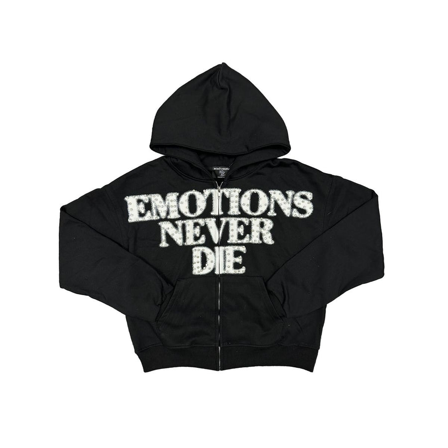 Mixed Emotion End Rhinestone Hoodie (Black)