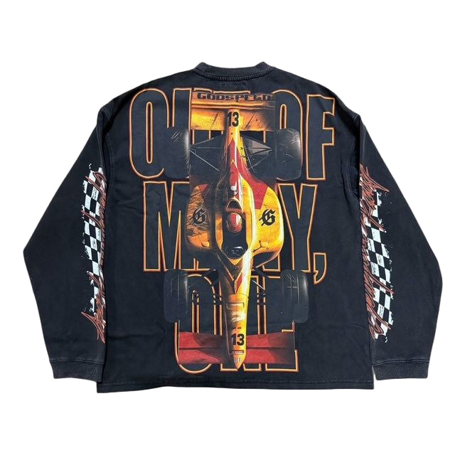 Godspeed F1 Finishline LS T-Shirt (Black Wash)