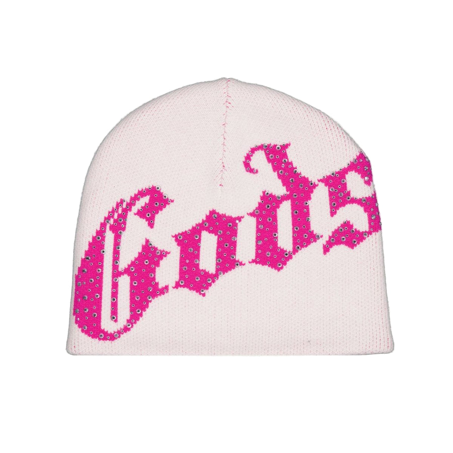 Godspeed OG Logo Studded Beanie (Pink/White)