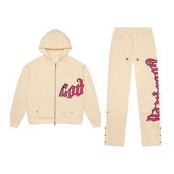 Godspeed OG Logo Sweatsuit (Bone/Pink)