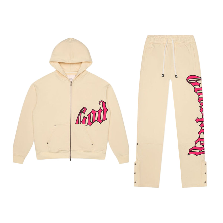 Godspeed OG Logo Sweatsuit (Bone/Pink)