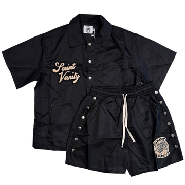 SAINT VANITY NYLON BUTTON UP SET 