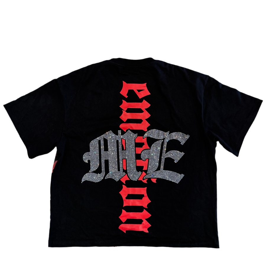 Mixed Emotion Octopus Rhinestone Tee [USED M]