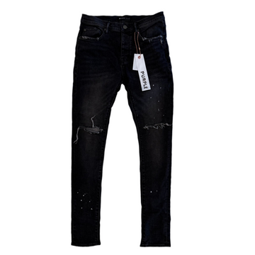 Purple Brand Black Over Spray Jeans
