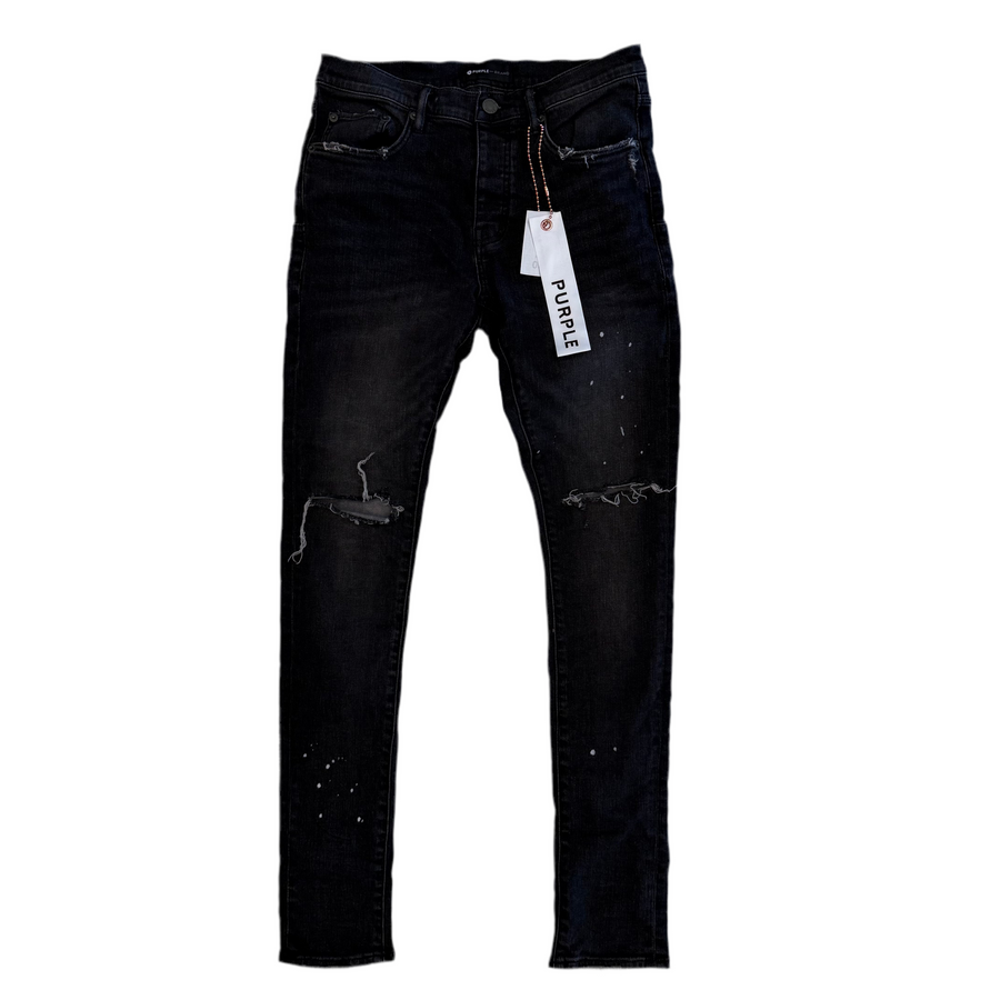Purple Brand Black Over Spray Jeans