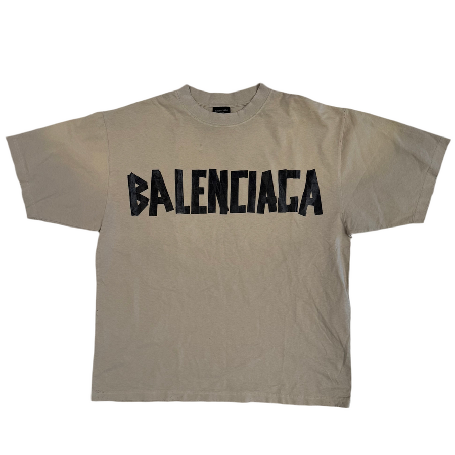 Balenciaga Tape Type Tee (Beige)