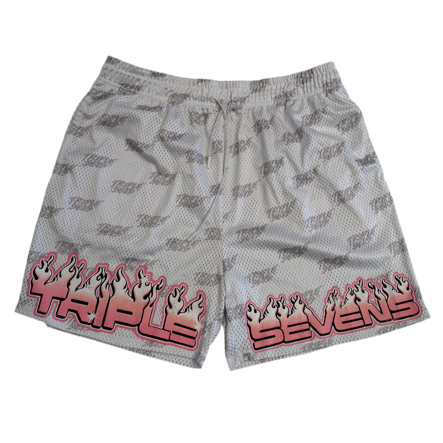 Triple Sevens White Mesh Shorts [USED XL]