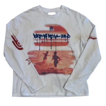 BIRTH OF ROYAL CHILD SUNSET PRINTED LS T-SHIRT IN WHITE [USED L]