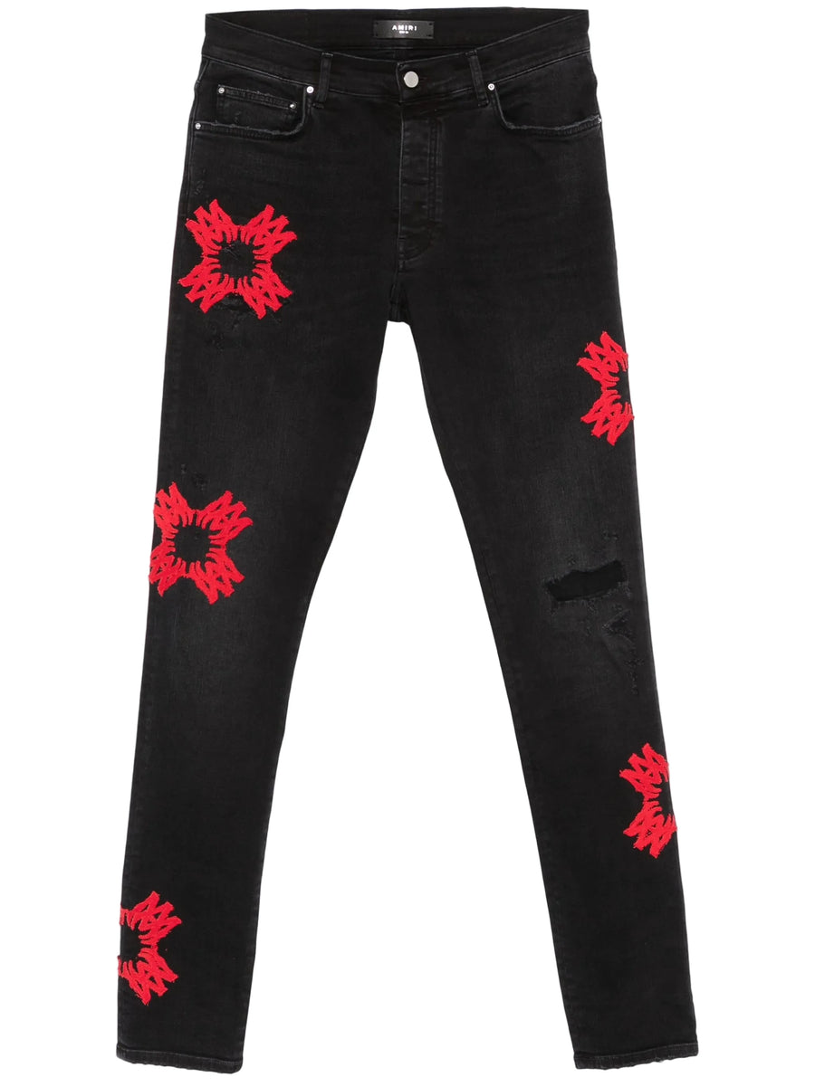 AMIRI MA QUAD APPLIQUE SKINNY JEAN 