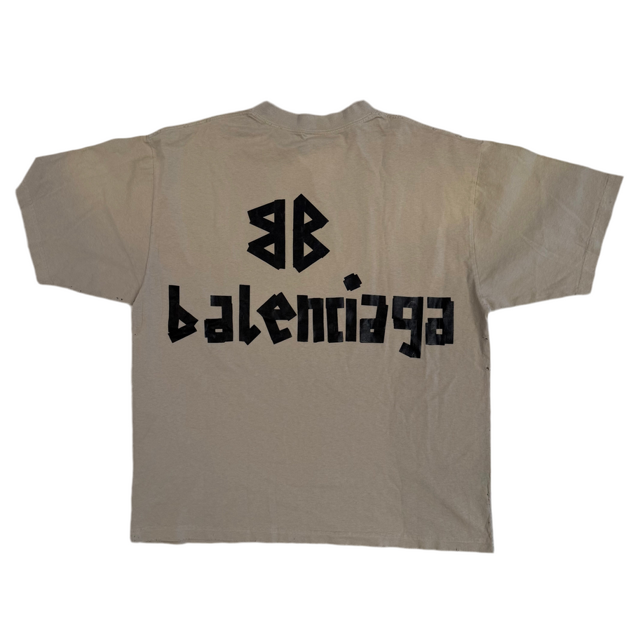Balenciaga Tape Type Tee (Beige)