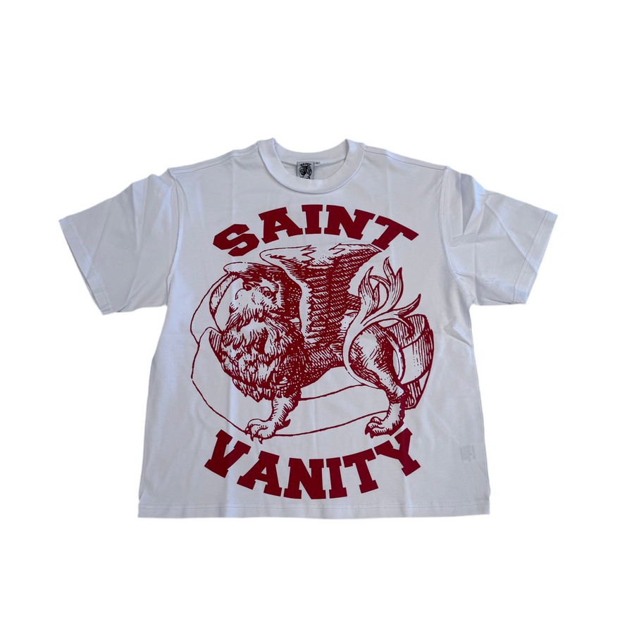 Saint Vanity White Burgundy Griffin Tee