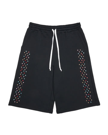 AZVA Crystal Cactus Sweat Shorts (Black)