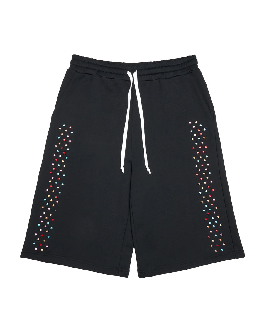 AZVA Crystal Cactus Sweat Shorts (Black)