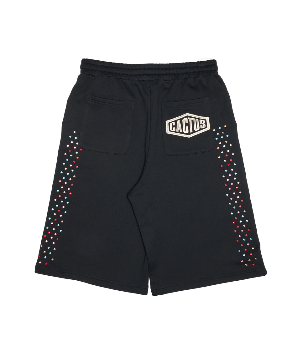 AZVA Crystal Cactus Sweat Shorts (Black)