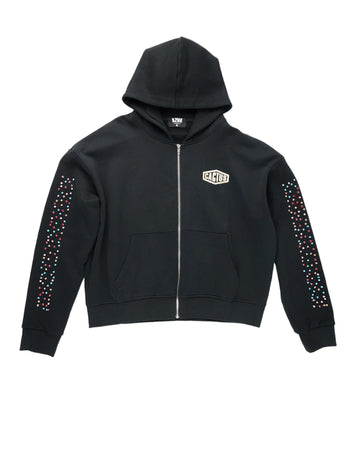 AZVA Crystal Cactus Zip Hoodie (Black)
