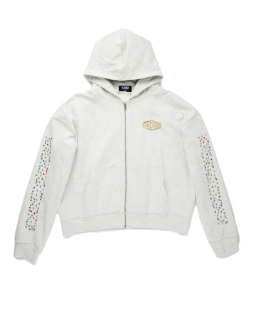 AZVA Crystal Cactus Zip Hoodie (Grey)