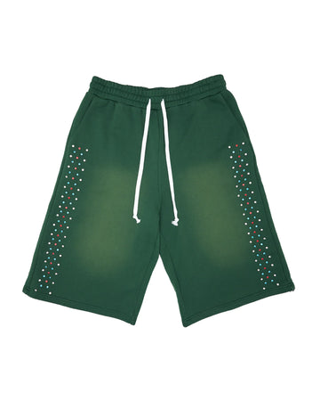 AZVA Hidden Crystal Sweat Shorts (Green)
