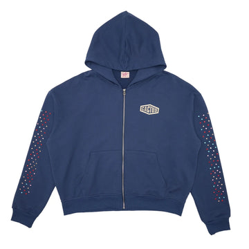 AZVA Crystal Cactus Zip Hoodie (Navy)
