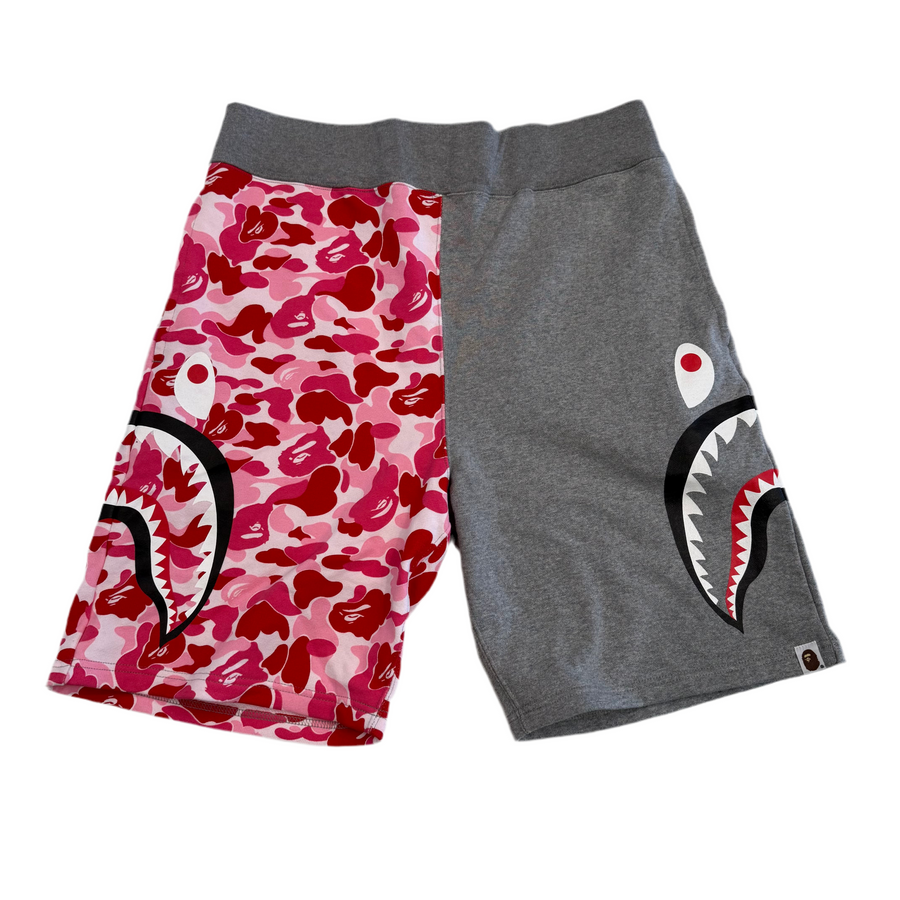 BAPE ABC Pink Side Shark Sweat Shorts 