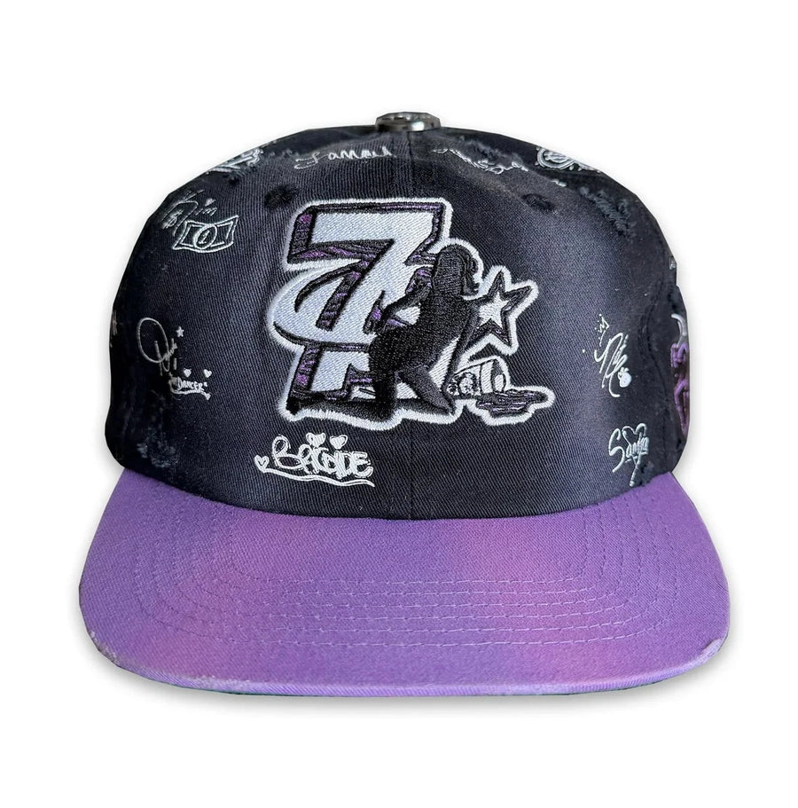 Triple Sevens Trap Logo Snapback (Black)