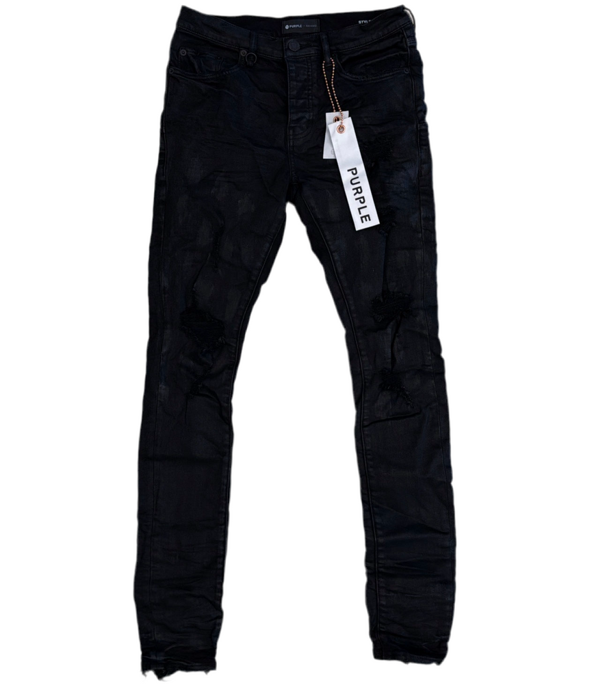 Purple Brand Black Oil Spill Jeans