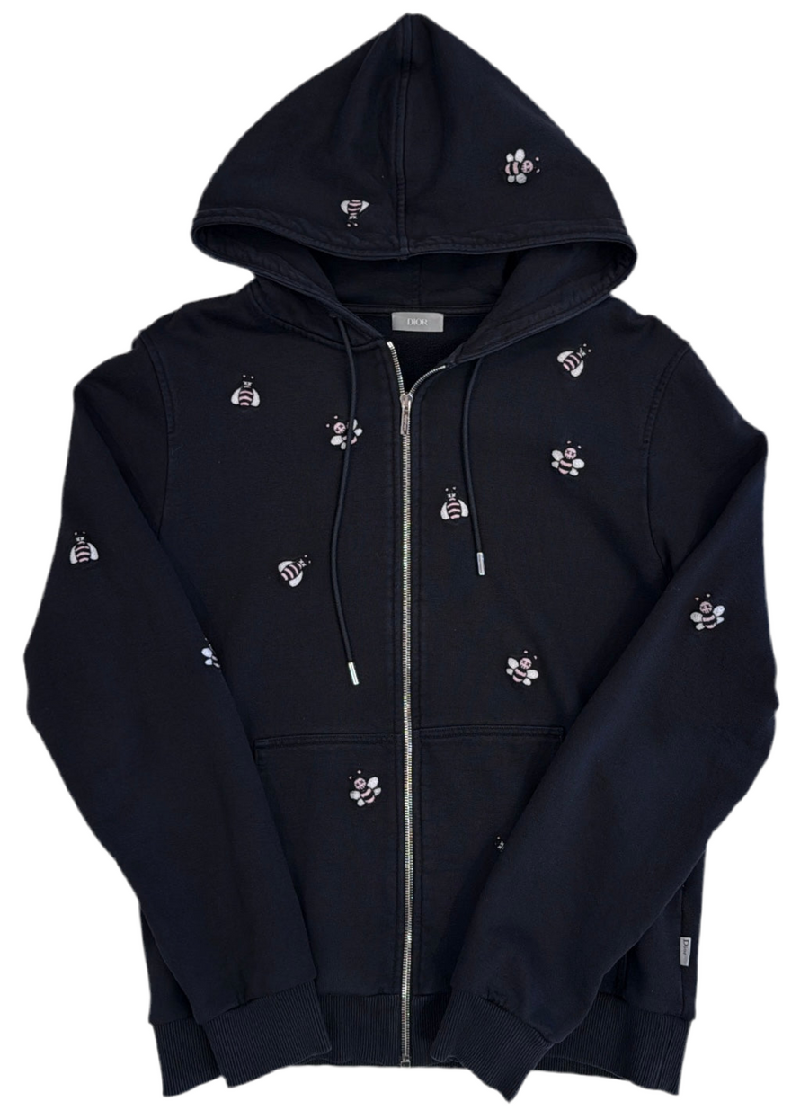 KAWS x Dior Embroidered Bees Zip Up Sweatshirt 