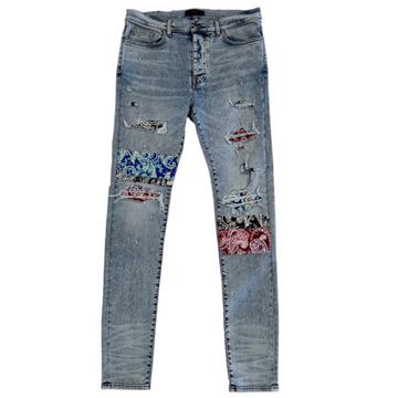 Amiri Blue Pajama Art Patch Jeans [USED 36]