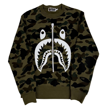 BF | BAPE 1ST CAMO SHARK CREWNECK SWEATSHIRT 