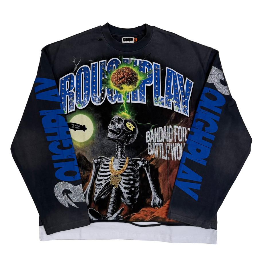 RoughPlay Skull Shock Long Sleeve (Grey)