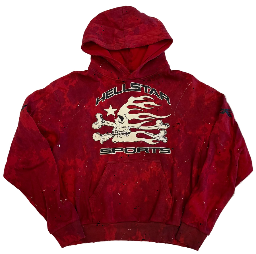 BF | Hellstar Studios Sports Tie-Dye Skull Hoodie 