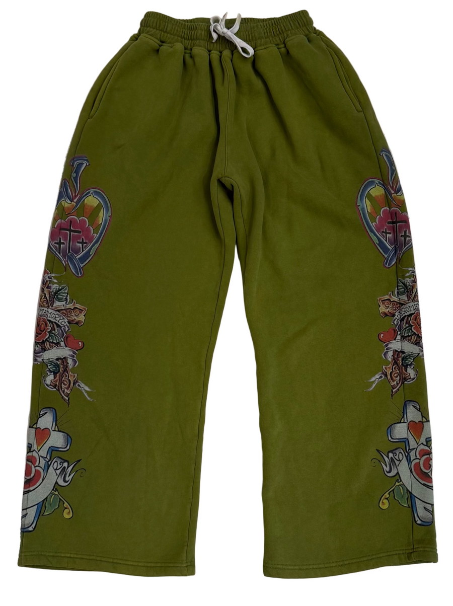 BF | Righteous Olive Baggy Sweats [USED M]