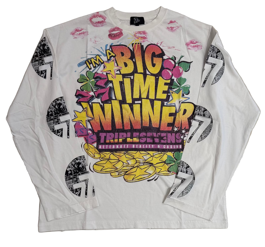 Triple Sevens Lucky Kiss L/S Tee (White)