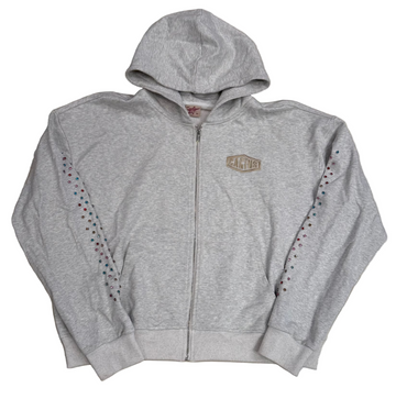 BF | AZVA Crystal Cactus Zip Hoodie (Grey) [USED XL]