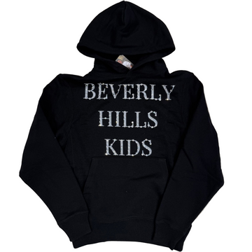 Amis Et Fleurs Beverly Hills Kids Rhinestone Hoodie (Black)
