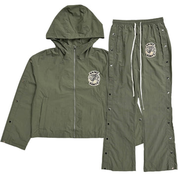 Saint Vanity Nylon Hooded Track Set (Army Green)