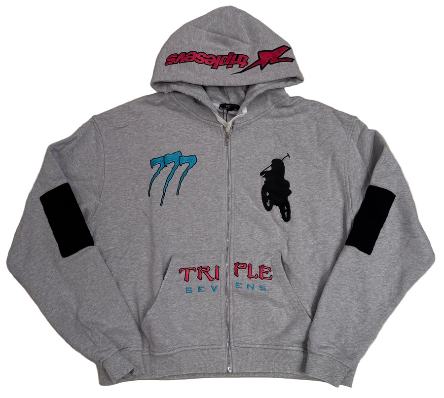 Triple Sevens Motto Vice Hoodie (Grey)