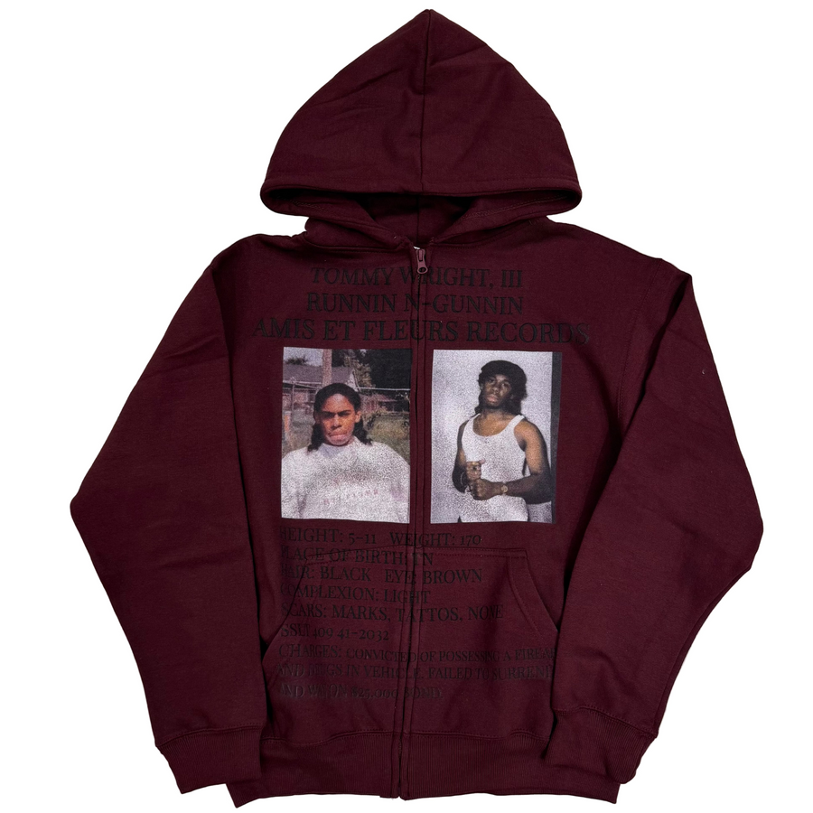 Amis Et Fleurs History of Tommy Wright Zip Up Hoodie