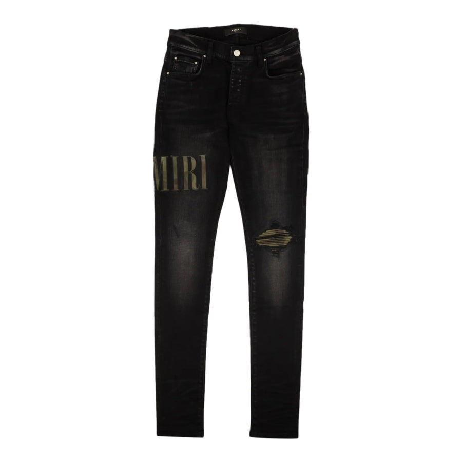Amiri Camo Serif Logo Jean 